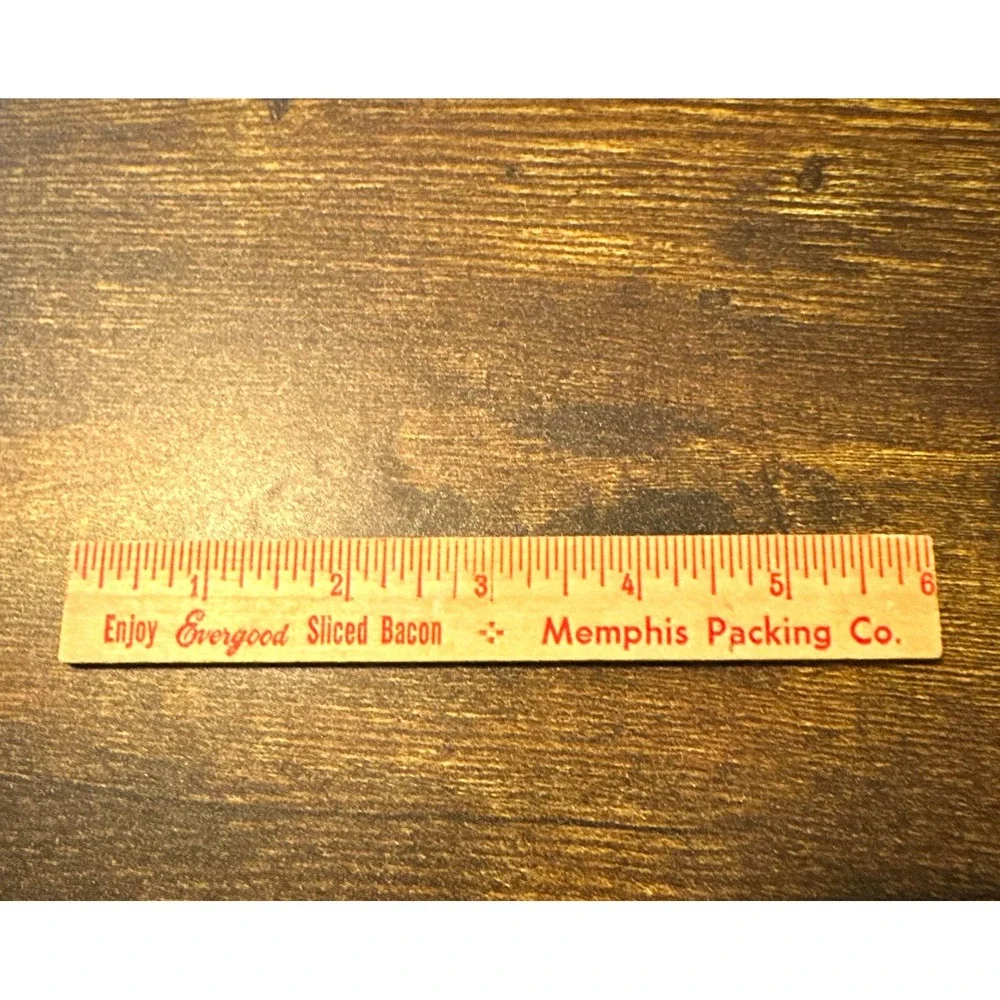 Evergood Sliced Bacon Memphis Packing Co. Vintage Original Advertising Ruler